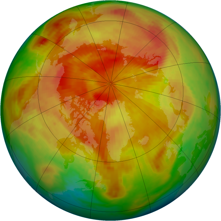Arctic ozone map for 10 April 1983